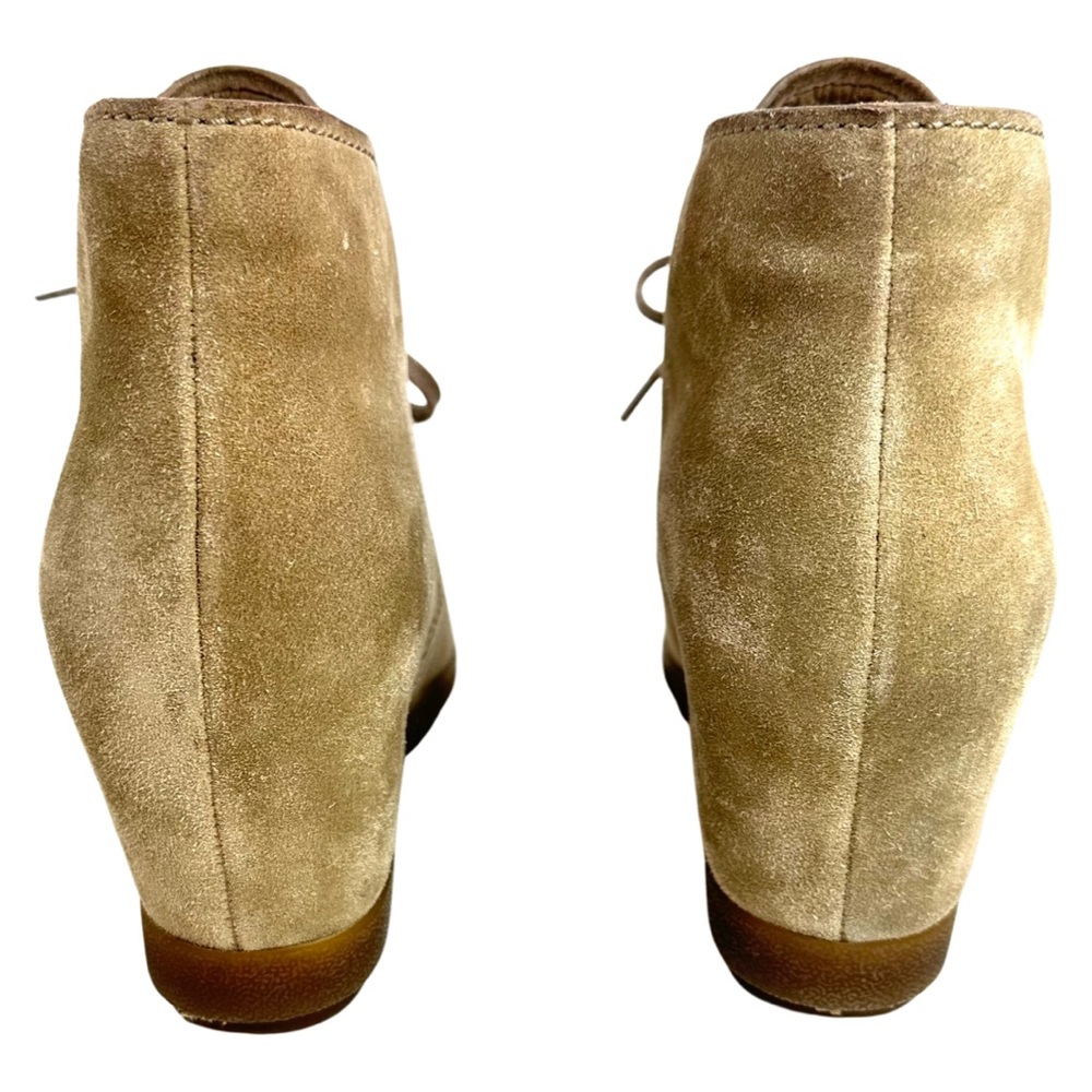 Prada women’s Tan Suede Rounded Toe Lace-Up Wedges Size: 38 - Picture 8 of 16
